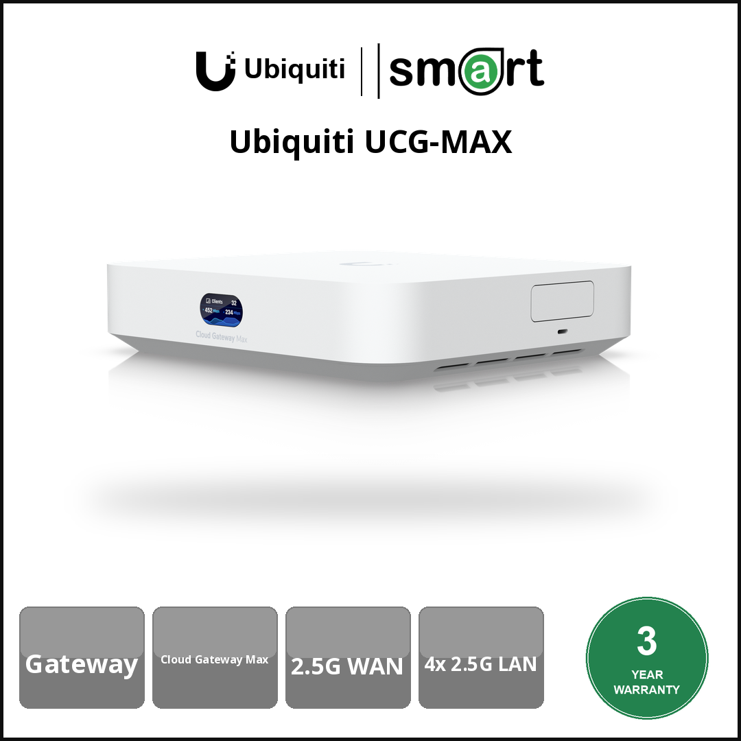 Ubiquiti UCG-MAX - GW MAX 2.5GbE WAN 4x2.5GbE LAN 1.5Gbps Gateway