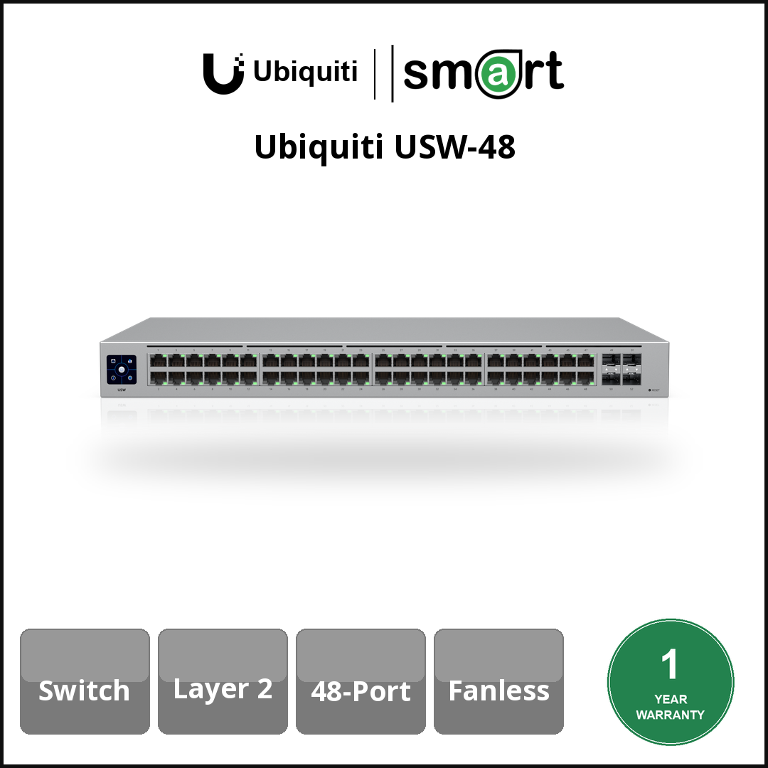 Ubiquiti USW-48 - L2 (48)G (48x1G 4xSFP) Fanless
