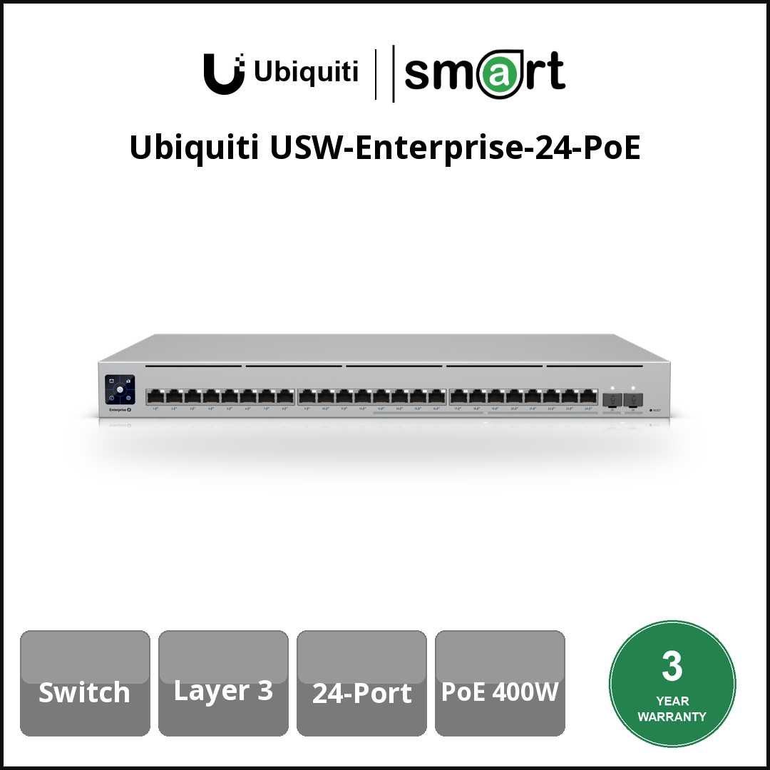 Ubiquiti USW-Enterprise-24-PoE - L3 (24)G Ent PoE (12x2.5G 2xSFP+) 400W