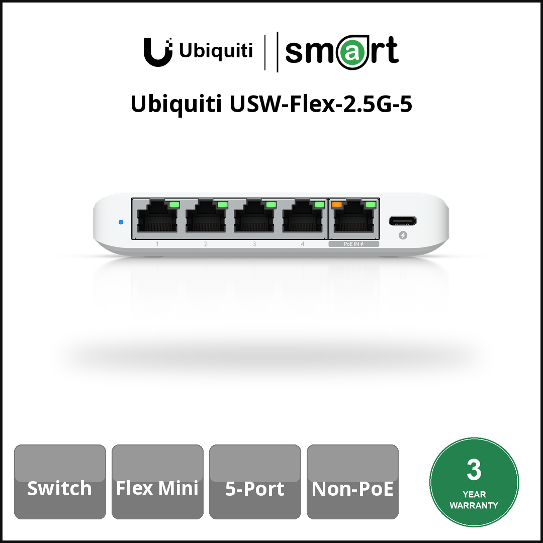 Ubiquiti USW-Flex-2.5G-5 - (5)2.5 GbE RJ45 (2.5G/1G/100M/10M)