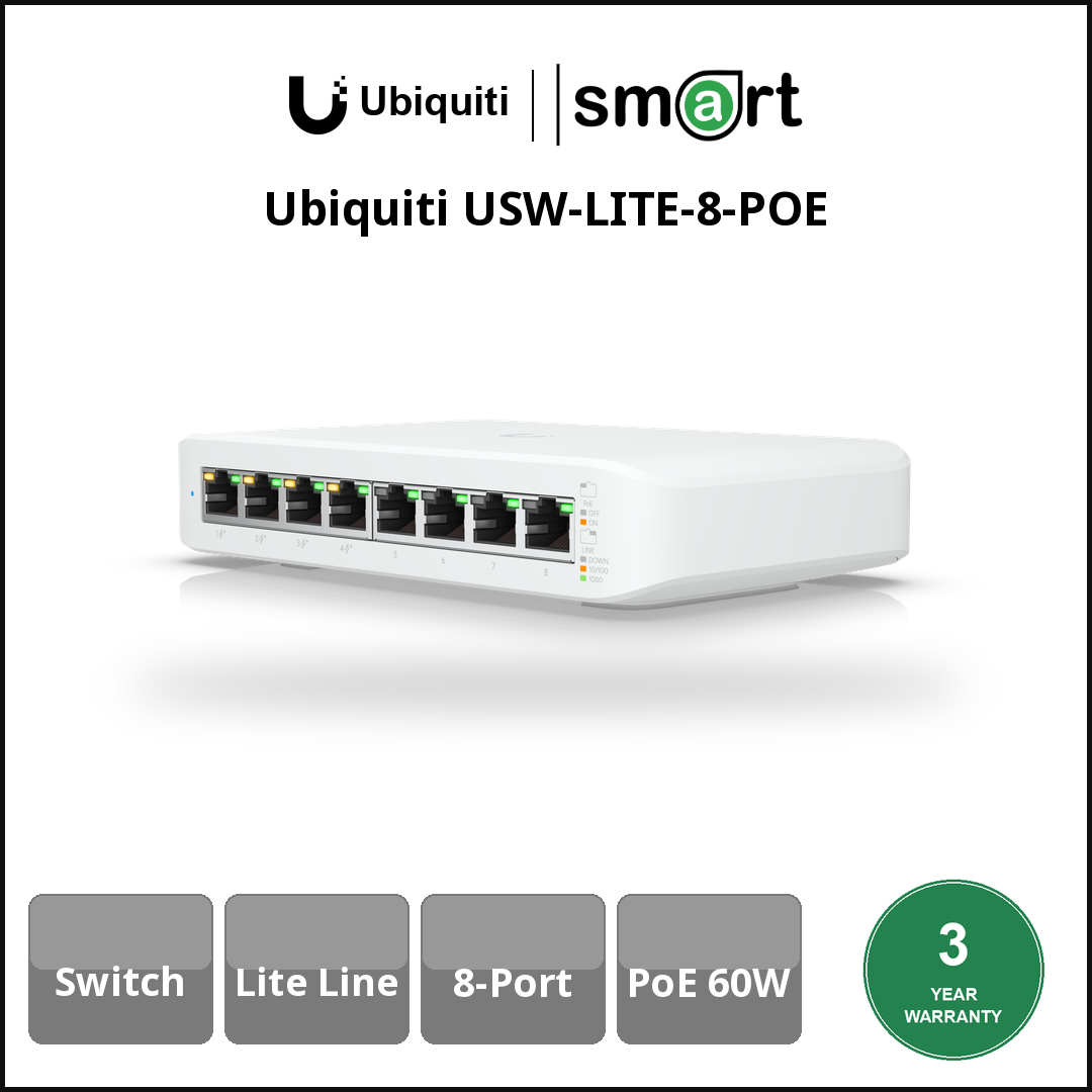 Ubiquiti USW-LITE-8-POE - L2 (8)G Lite (4PoE/PoE+) 60W