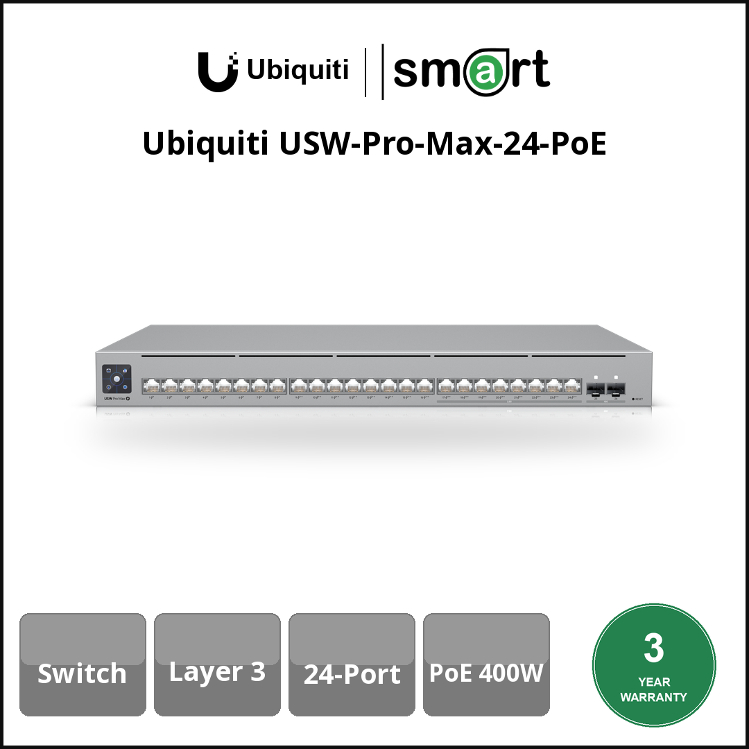Ubiquiti USW-Pro-Max-24-PoE - L3 (24) Pro Max (16x1G 8x2.5G 2SFP+) 400W