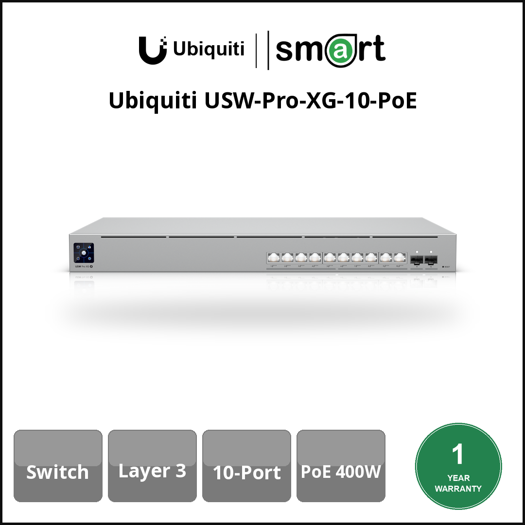 Ubiquiti USW-Pro-XG-10-PoE - L3 (10) Pro XG (10x10G 2SFP+) 400W