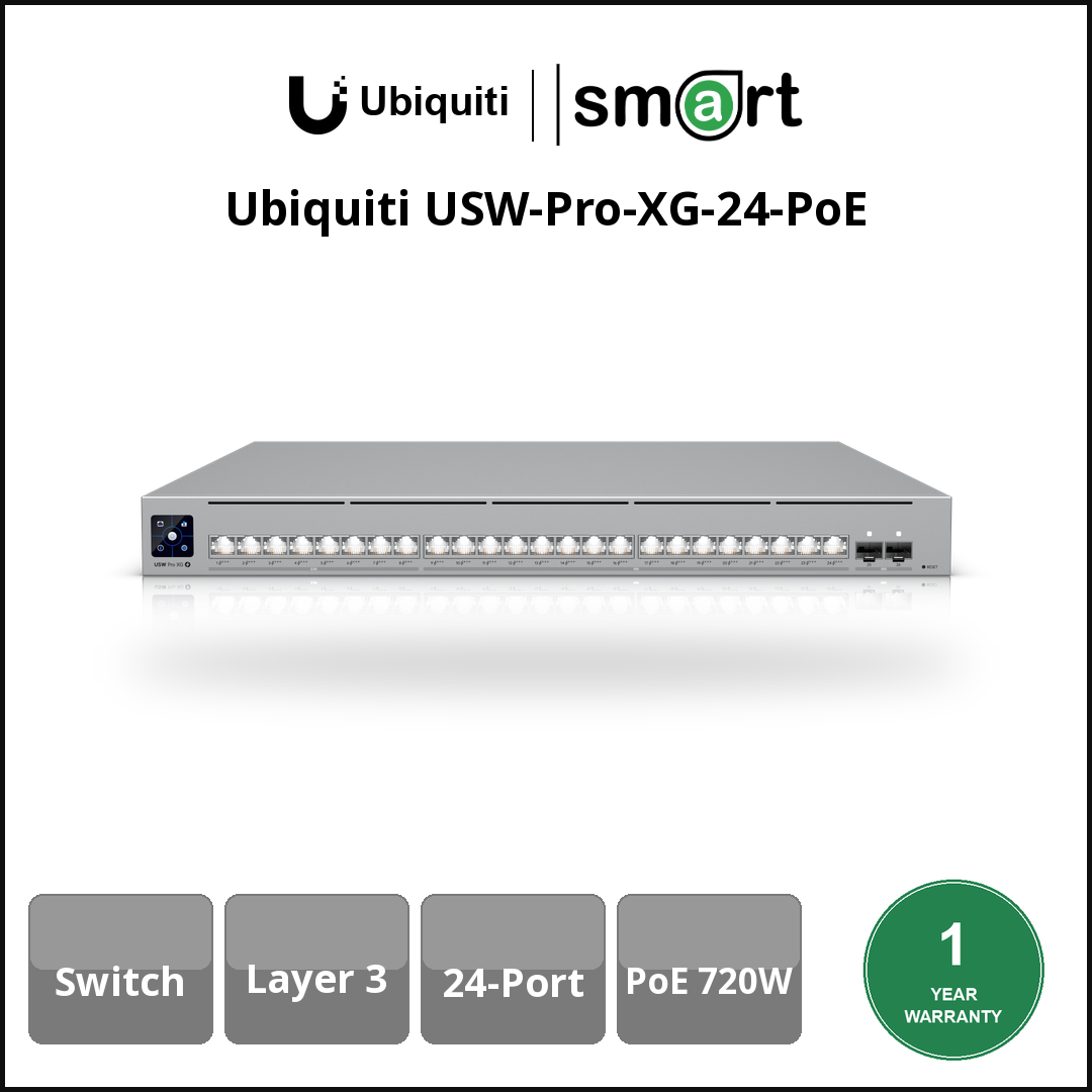Ubiquiti USW-Pro-XG-24-PoE - L3 (24) Pro XG (8x2.5G 16x10G 4SFP+) 720W